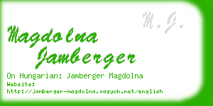 magdolna jamberger business card